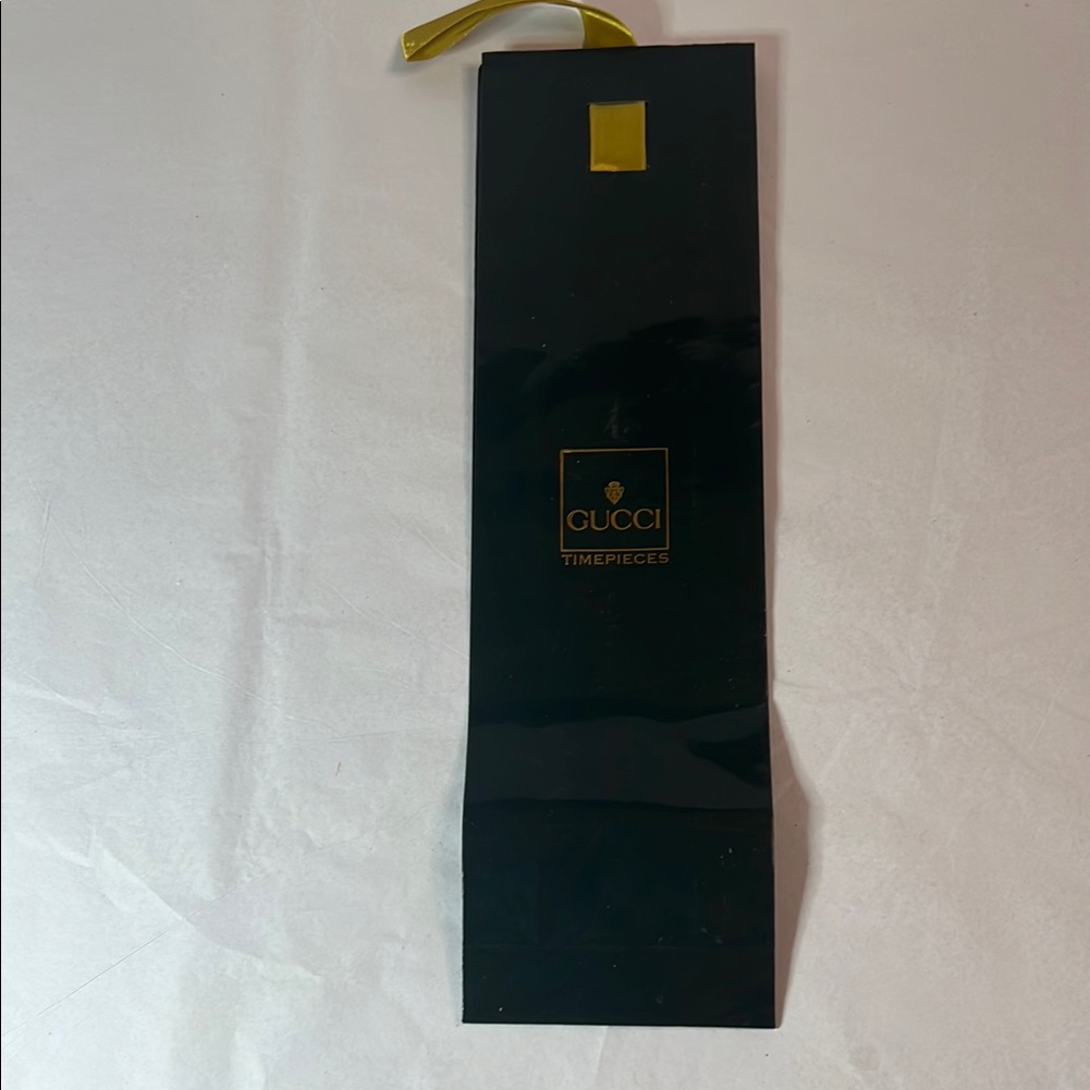 Vintage Gucci Green And Gold Watch Shopping Bag